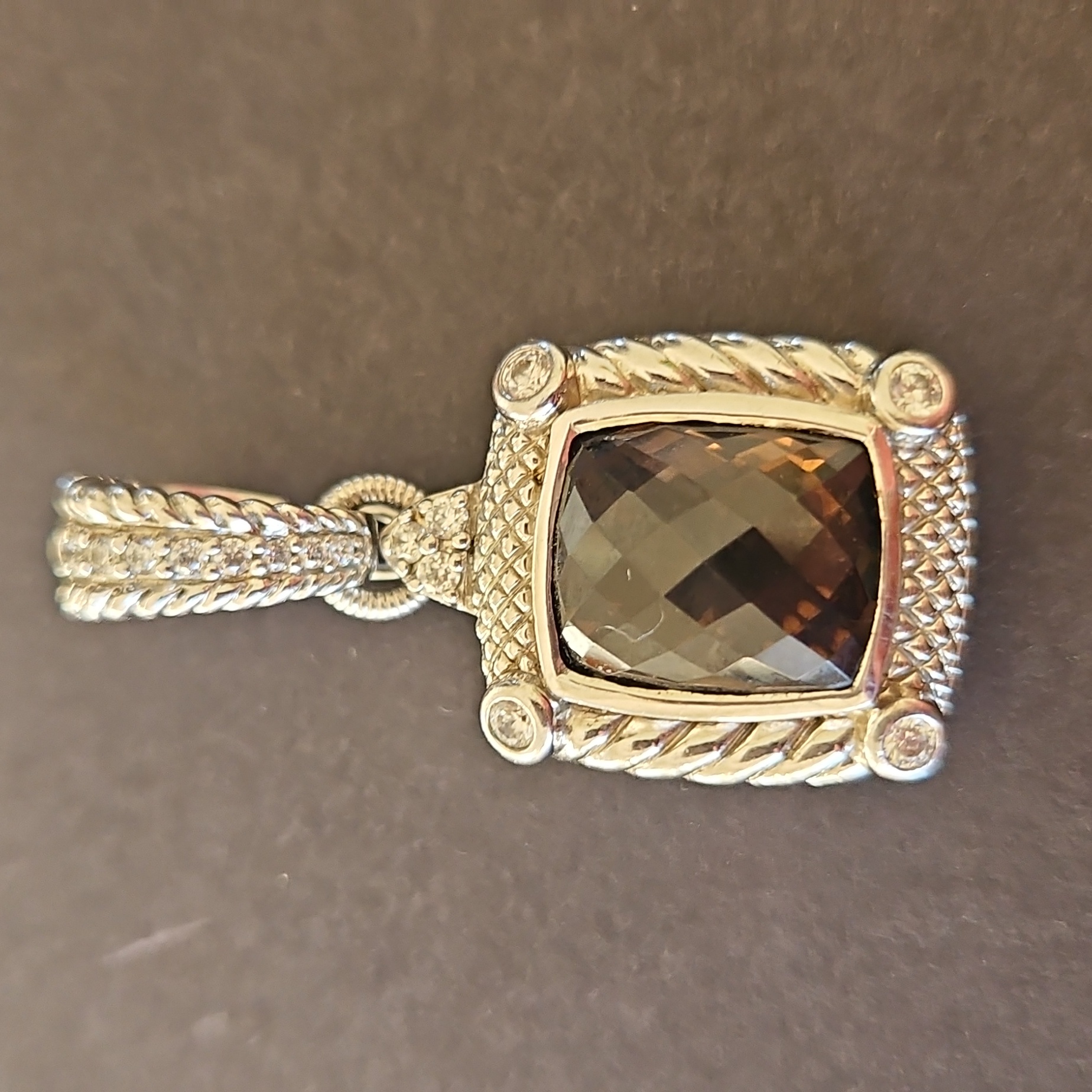 Judith Ripka Sterling Silver Brown Quartz Enhancer